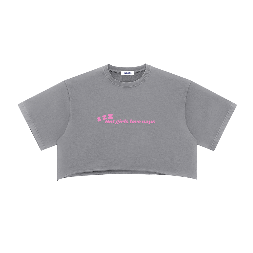 Snow Washed Raw Edge Crop Top