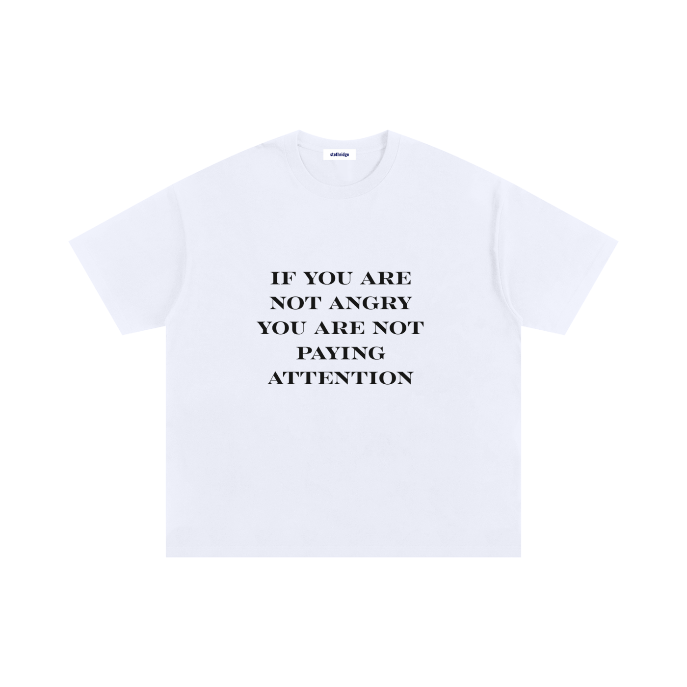 "If you are not angry you are not paying attention" Oversized Cotton T-Shirt