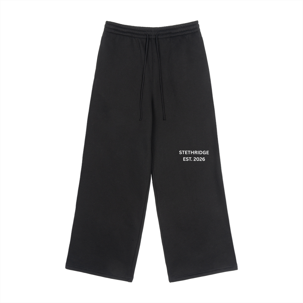 Fleece Drawstring Straight-Leg Sweatpants